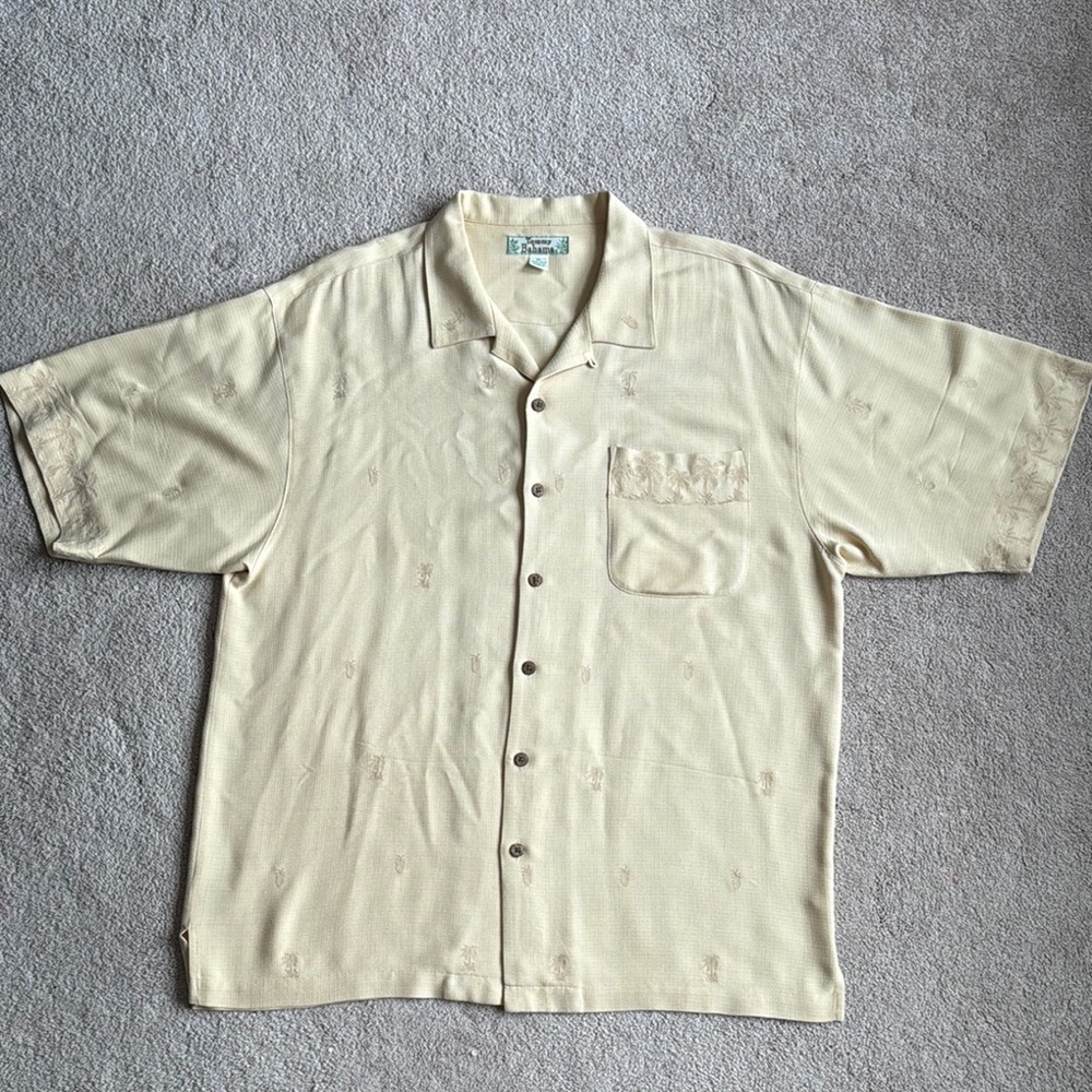 Tommy Bahama Men's Yellow Short Sleeve Shirt